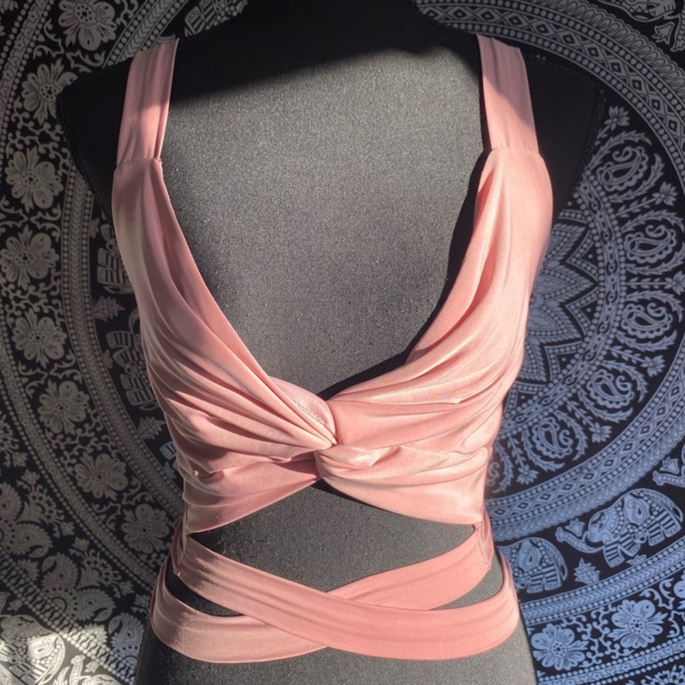 Y2K Elegant Satin Wrap Top